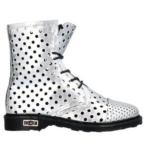 Cult Sabbath Vegan Silver Lame Ankle Bootie NIB Size 38/6.5 USA